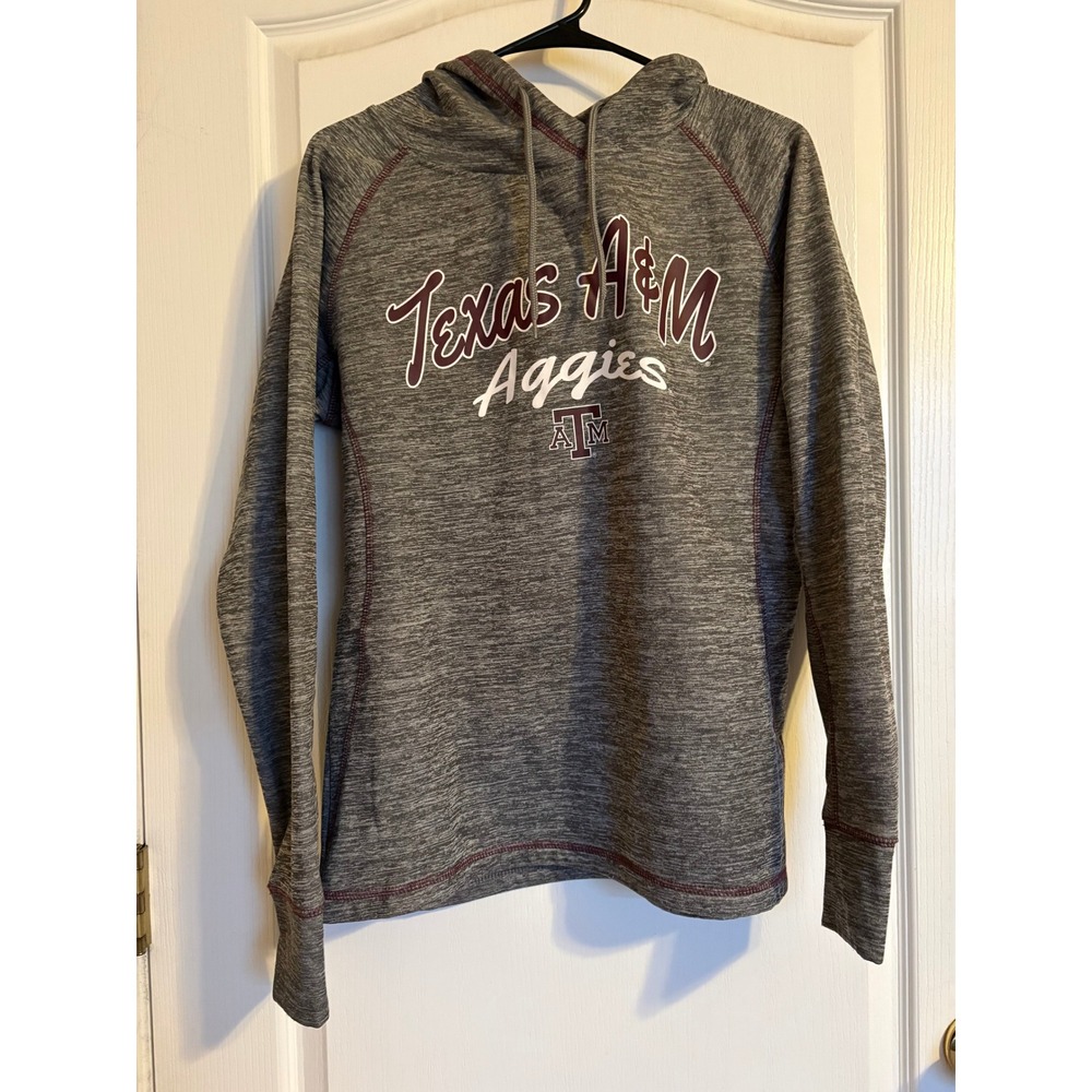 Colosseum Texas A&M Aggies Womens Gray Heathered Performance Hoodie Large L